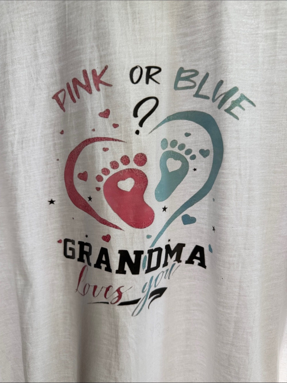 New Grandma 2XL T-shirt Pink or Blue Grandmas Loves You! - Picture 2 of 2